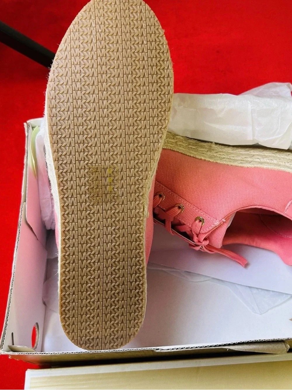 Michael Kors Coral Pink Canvas Espadrille Sneaker